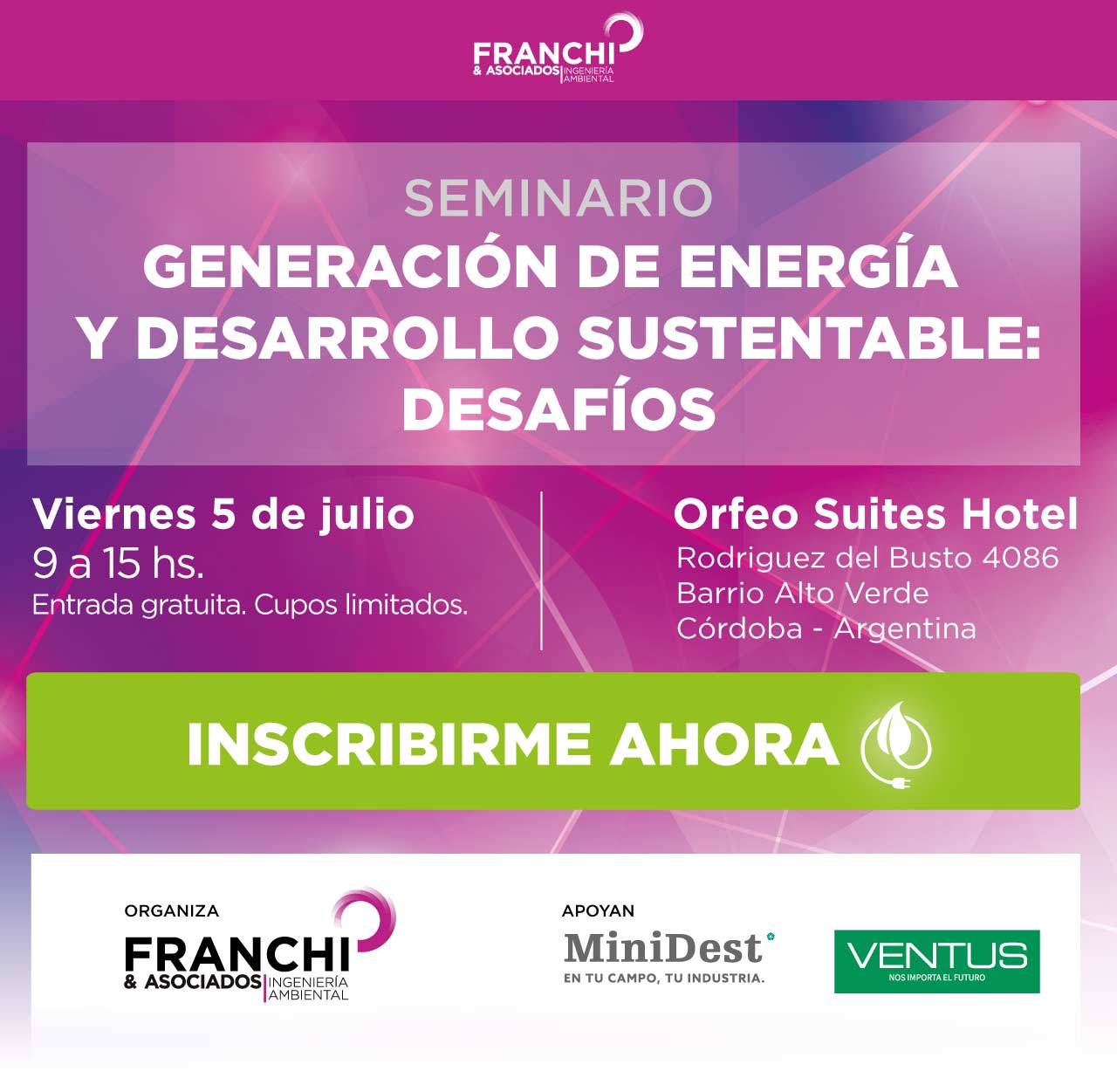 Seminario, GENERACIÓN DE ENERGÍA Y DESARROLLO SUSTENTABLE: DESAFÍOS | Franchi & Asoc.